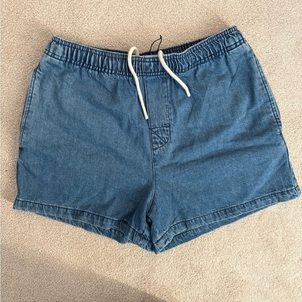 Zara faux denim relaxed jogger shorts